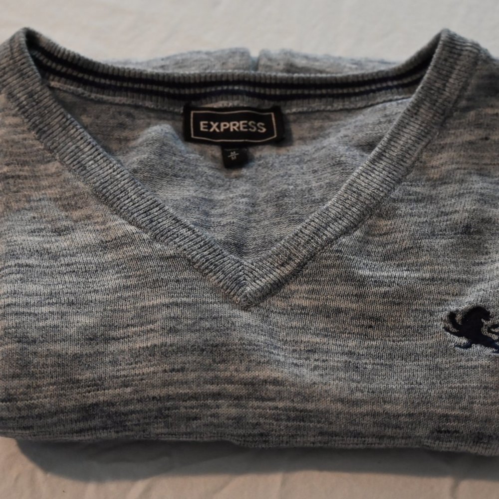 Medium Grey V-Neck Express Sweater